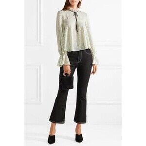 SALONI Tyler Sequined Tulle Blouse